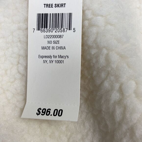 Holiday Lane Paw Sherpa Fleece with Tartan Border 48" Tree Skirt - Picture 2 of 2